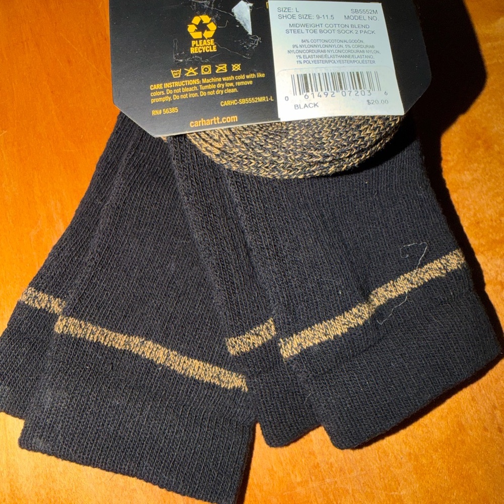 Carhartt Black Midweight Steel Toe Socks - Picture 4 of 6